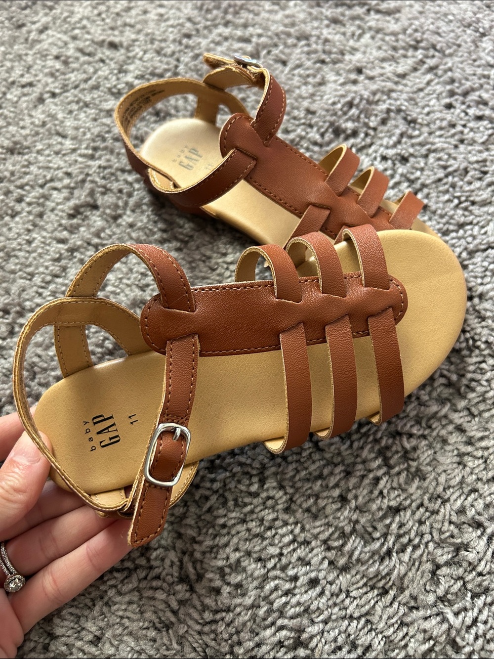 GAP Tan Brown Multi-Strap Kids Sandals